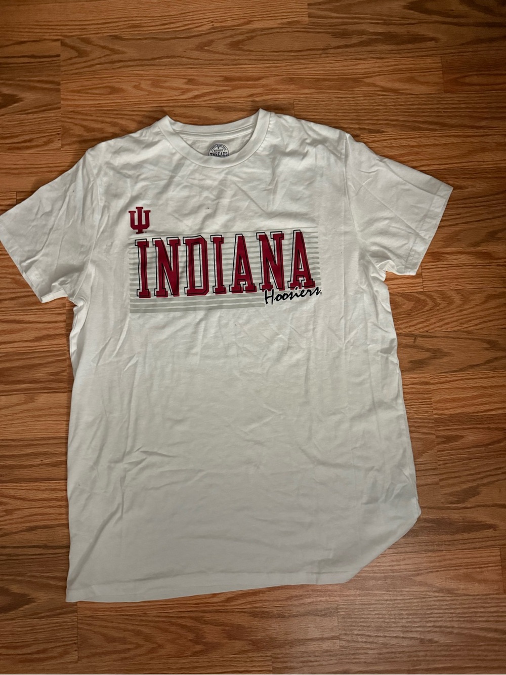 Rivalry Threads White Tee with Red Indiana Graphic